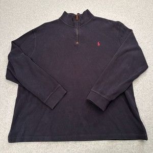Polo Ralph Lauren 1/4 Zip Sweater XL Blue Long Sleeve Casual Preppy Mens